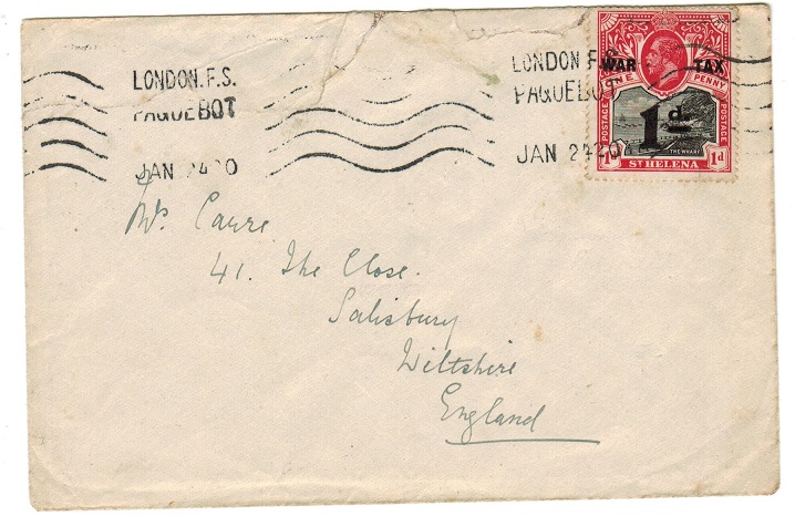 ST.HELENA - 1920 cover to UK with 1d 
