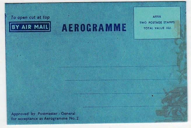 AUSTRALIA - 1954 un-denominated AEROGRAMME in unused condition with illustrated interior.