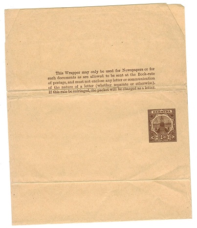 BERMUDA - 1903 1/4d brown unused postal stationery wrapper.  H&G 1.