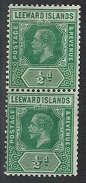 LEEWARD ISLANDS - 1931 1/2d COIL JOIN mint pair.  SG 82.