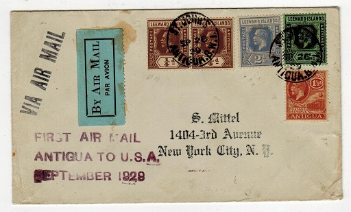 ANTIGUA - 1929 first flight cover to USA from ST.JOHN