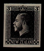 NEW ZEALAND - 1915 3d IMPERFORATE PLATE PROOF in black.