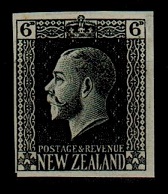 NEW ZEALAND - 1915 6d IMPERFORATE PLATE PROOF in black.