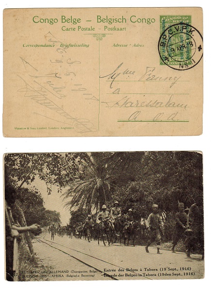 TANGANYIKA - 1912 5c PSC of Belgium Congo used at B.P.C.V.P./No.1.  H&G 1.