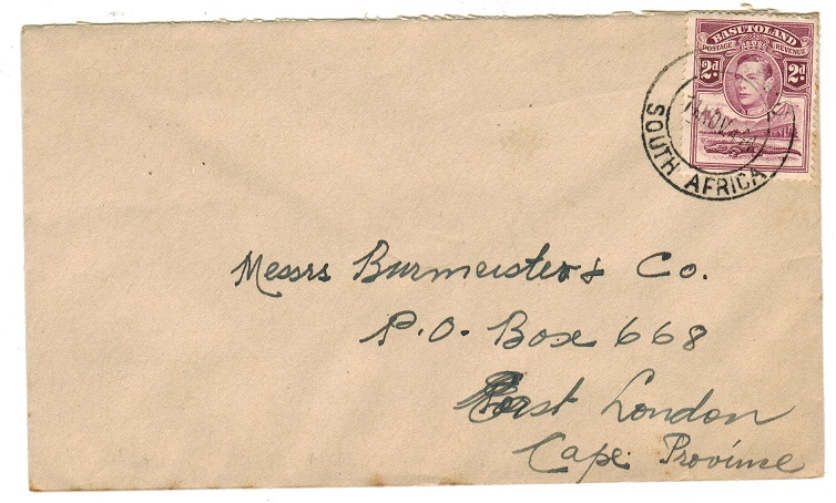 BASUTOLAND - 1944 2d rate cover to Cape cancelled MASERU/SOUTH AFRICA.