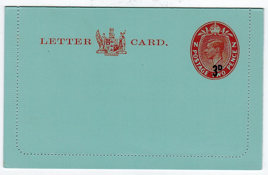 NEW ZEALAND - 1953 3d on 2d PS Letter card unused.  H&G 38.