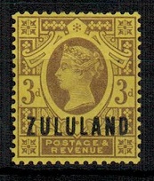 ZULULAND - 1888 3d purple on yellow fine mint. SG 5.