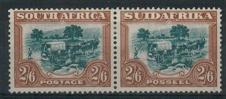 SOUTH AFRICA - 1932 2/6d green and brown mint pair.  SG 49