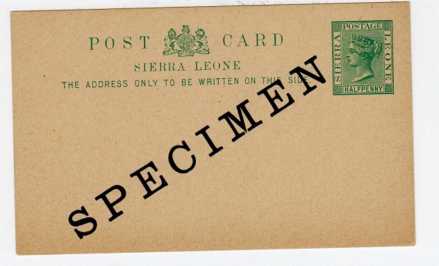 SIERRA LEONE - 1893 1/2d PSC SPECIMEN unused.  H&G 5.