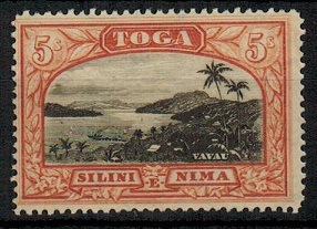 TONGA - 1897 5/- black and brown red unmounted mint.  SG 53.