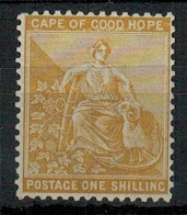 CAPE OF GOOD HOPE - 1896 1/- yellow ochre mint.  SG 67.