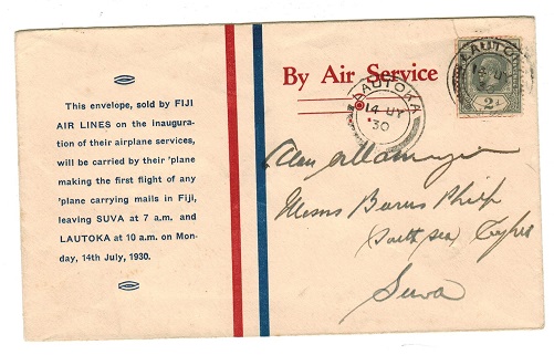 FIJI - 1930 first flight cover to Suva.