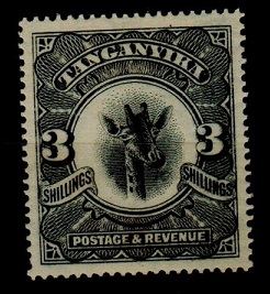 TANGANYIKA - 1922 3/- black 