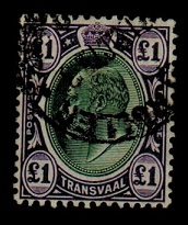 TRANSVAAL - 1908 1 green and violet fine used.  SG 272a.