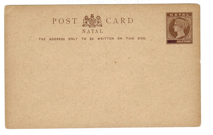 NATAL - 1894 1/2d (1d blocked out) PSC unused.  H&G 9.