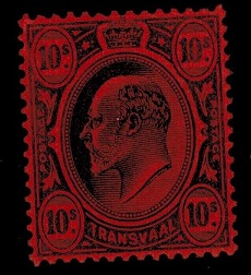TRANSVAAL - 1902 10/- black and red mint.  SG 255.