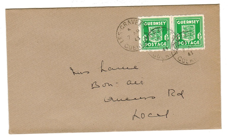 GREAT BRITAIN (GUERNSEY) - 1941 local occupation cover used at LES GRAVES on first day.
