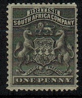 RHODESIA - 1892 1d black fine mint.  SG 1.