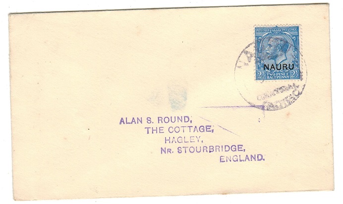 NAURU - 1935 2 1/2d rate cover to UK.