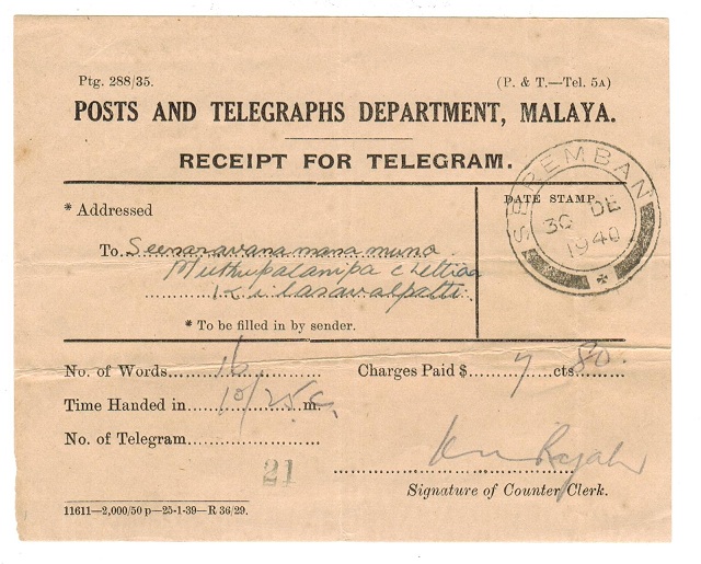 MALAYA - 1940 