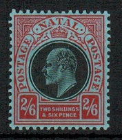 NATAL - 1908 2/6d black and red mint.  SG 168.