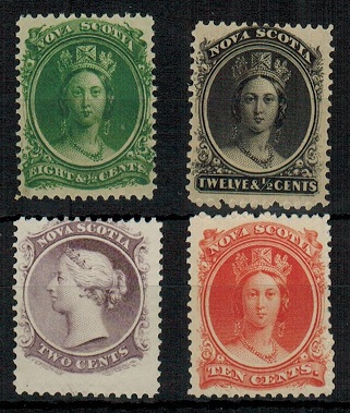NOVA SCOTIA - 1860 adhesive range mint. SG 15,17,20 and 28.