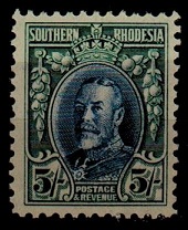 SOUTHERN RHODESIA - 1931 5/- blue and blue-green U/M.