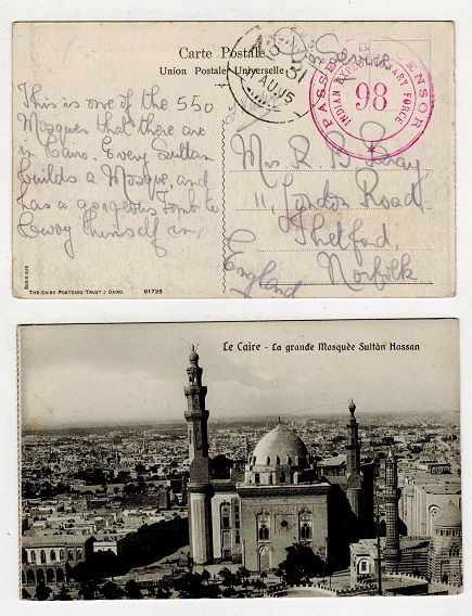 IRAQ - 1915 censored I.E.F./98 postcard to UK.