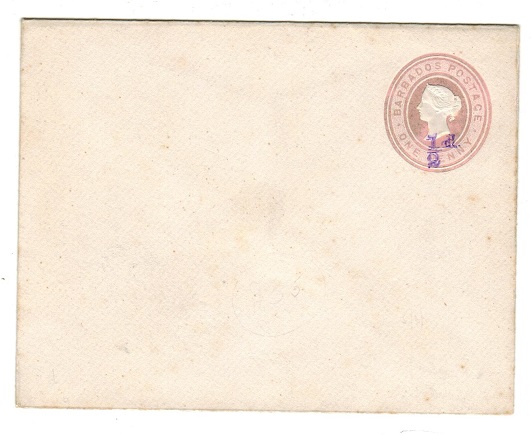 BARBADOS - 1892 1/2d on 1d PSE unused with DOUBLE OVERPRINT. Listed by Bayley (SE5b).