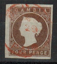 GAMBIA - 1874 4d pale brown 