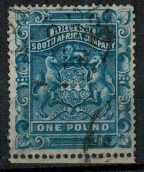 RHODESIA - 1892 1 deep blue used.  SG 10.