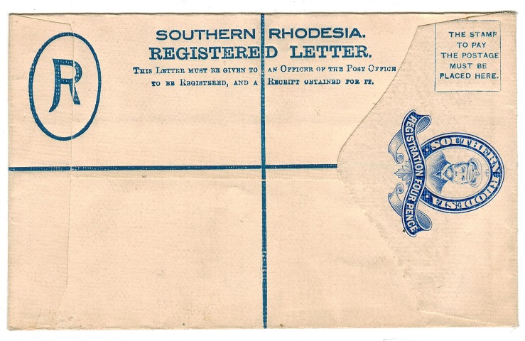 SOUTHERN RHODESIA - 1924 4d blue RPSE unused.  H&G 1.