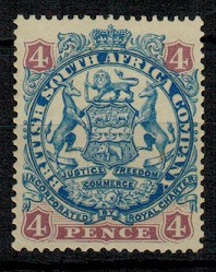 RHODESIA - 1896 4d blue and mauve mint. SG 44a.