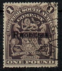 RHODESIA - 1909 1 Grey-purple used.  SG 113b.