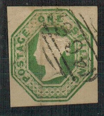 GREAT BRITAIN - 1847 1/- pale green embossed issue struck by 