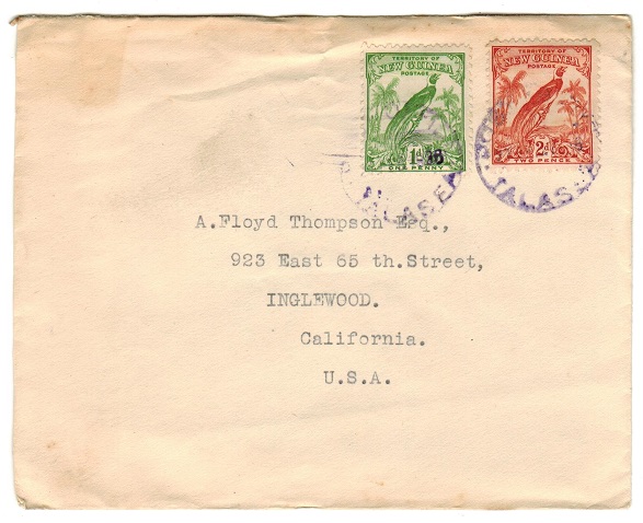 NEW GUINEA - 1936 cover to USA used at TALASEA.