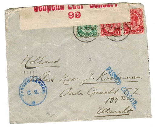 SOUTH AFRICA - 1915 PASSED CENSOR cover to Holland.