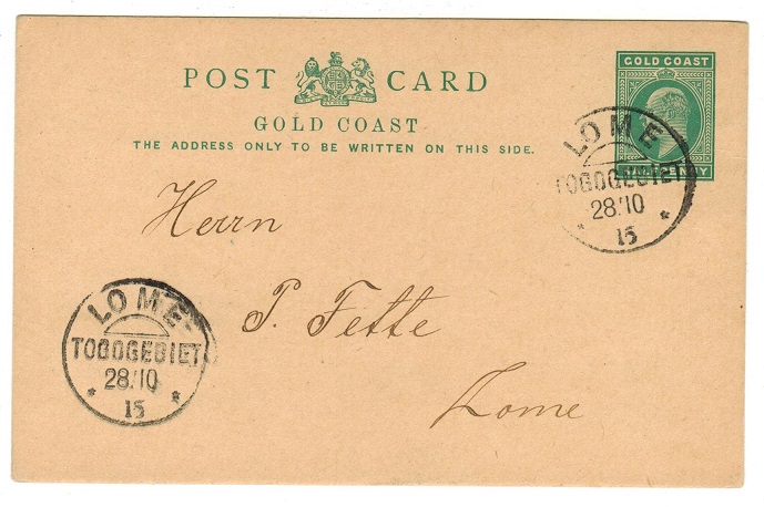 TOGO - 1903 1/2d PSC of Gold Coast used at LOME.
H&G 5.