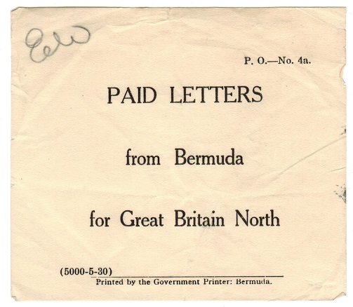 BERMUDA - 1930 (circa) PAID LETTERS FROM BERMUDA label.