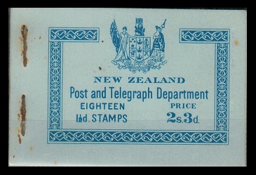 NEW ZEALAND - 1938 2s3d BOOKLET - 1 1/2d INVERTED WATERMARK.  SG SB19.