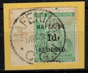 CAPE OF GOOD HOPE - 1900 1d on 1/2d green MAFEKING/BESEIGED issue used.  SG 1.