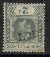 FIJI - 1922 2d grey (SG 233) cancelled by LODO(NI)
steel straight lined h/s.