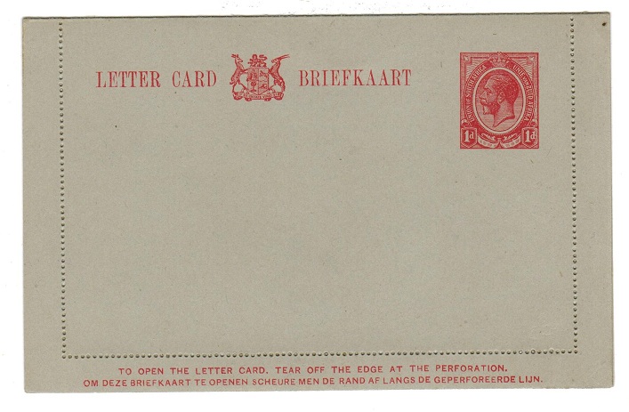 SOUTH AFRICA - 1913 1d red postal stationery letter card unused.  H&G 1.