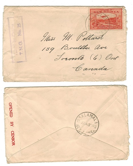 NEW GUINEA - 1940 censored cover to Canada.