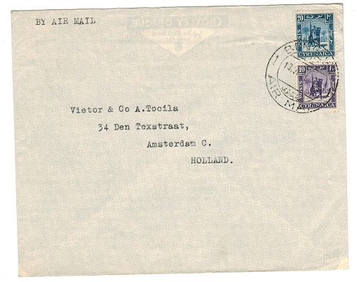 CYRENAICA EMIRATE - 1951 cover addressed to Holland used at Benghazi.