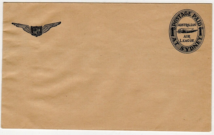 AUSTRALIA - 1940 (circa) 1d blue AIR LEAGUE postal stationery envelope unused.