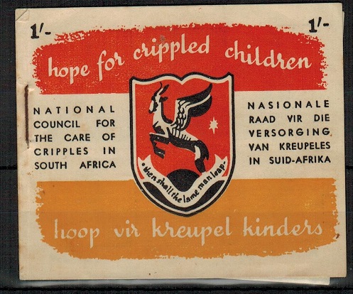 SOUTH AFRICA - 1947 1/- charity fund BOOKLET for crippled children.