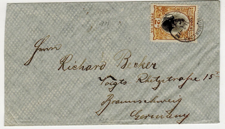 TONGA - 1911 2d rate cover to Germany used at NUKUALOFA.