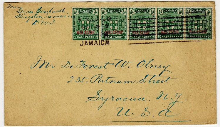JAMAICA - 1920 1/2d (x5) 