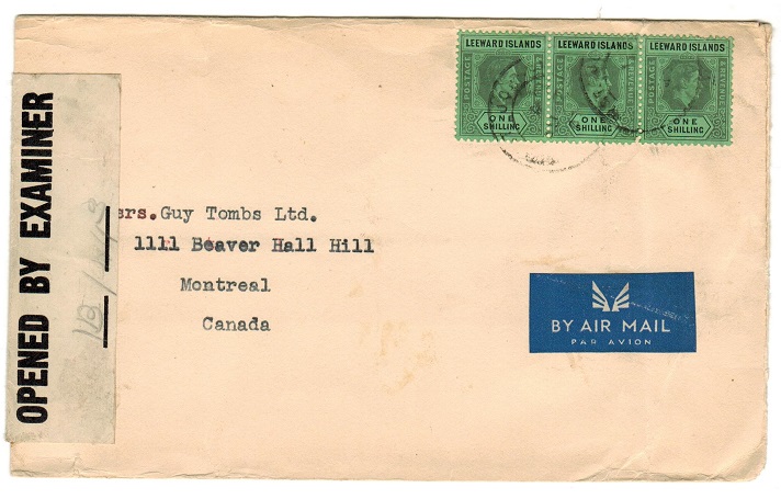 ANTIGUA - 1943 censor cover to Canada.